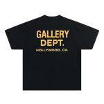 Meeste GALLERY DEPT T-s&auml;rk musta ja kollase tr&uuml;kiga, California Hollywoodi streetwear T-s&auml;rk, suvine vabaaja l&uuml;hikeste varrukatega top S mitmev&auml;rviline