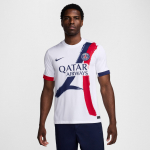 Nike Dri-Fit SS24 PSG M NK DF JSY SS STAD AW Paris Saint-Germain Kollektsioon L&uuml;hikeste varrukatega &Uuml;mmarguse kaelusega Jalgpallis&auml;rk (Nii meestele kui naistele) Valge L
