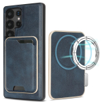 &Uuml;li&otilde;huke magnetiline kaardihoidjaga &uuml;mbris Samsung Galaxy A56 5G/A55/A54/A53/A52/A16/A15/A14 jaoks, juhtmevaba laadimisega, nahast telefoni kate Samsung A55 5G tumesinine v&auml;rv