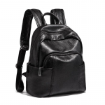 Naiste ehtsast nahast veisenahast seljakott vabaaja Suure mahutavusega pehmest nahast moodne reisik&auml;ekott 20-35L 30cm*14cm*27cm must