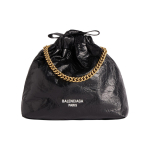 Balenciaga Crush XS Logoga n&ouml;&ouml;rsulgemisega reljeefse vasikanaha pr&uuml;gikoti stiilis &otilde;la- v&otilde;i crossbody kott Naiste kotid Must 7817962AAZS1000 Basic Set (Bag+Dust Bag)