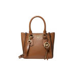 MICHAEL KORS Kris kividest kirjadega retro &uuml;hev&auml;rviline logo ripats igap&auml;evane nahast k&auml;es kantav crossbody &otilde;lakott v&auml;ike naiste pruun pruun