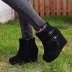 Naiste Saapad T&otilde;mblukuga Naiste K&otilde;rged Kontsad Suede Moodsate Kiilkontsad Vastupidavad Retro Naiste Ankle Boots &Uuml;mar Nina Bottes Femmes 35 must