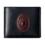 Versace Ruumikas Medusa Reljeefne Plaaster Kahekordne Voldi Disain Nahast Rahakott Meeste Rahakott Must Pruun DPU2463-1A18566-2B0AJ Basic Set (Bag+Dust Bag)