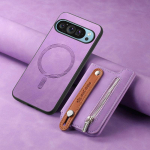 Magnetiline Eemaldatav 2IN1 Nahast Kaardihoidja Google Pixel 10 9 Pro XL Pixel9 8 A 7A 8A 9A Pixel8 7 5G jaoks T&otilde;mblukuga Rahakott Tagakaas Google Pixel 9 lilla