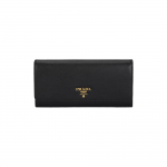 Prada Saffiano nahast klapiga rahakott Unisex rahakott Must 1MH132-QWA-F0002 Basic Set (Bag)