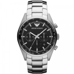 Emporio Armani AR5980 Kronograaf Must T&auml;hikuga Meeste K&auml;ekell 43mm h&otilde;be