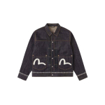 Evisu 2026 Kevad Kulliga Tikitud Denim Jakk Meeste jakid 2ESHTM6DJ1001RXDN black