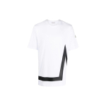 Moncler Kevadsuvi22 Logo T&auml;hetr&uuml;kiga Triibuline &Uuml;mmarguse Kaelusega L&uuml;hikeste Varrukatega T-s&auml;rk Meeste pealsed Valge H20918C000018390T001 XXL white