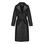Naiste trenchcoat pikk lai jakk nahkjakk naiste &Uuml;LEM&Otilde;&Otilde;TMELINE klassikaline rev&auml;&auml;riga jakk v&ouml;&ouml;ga M must