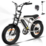 Elektriratas VAE - COLORWAY - Hall&Valge - 20 x 4.0 Paksud Rehvid - Eemaldatav Aku 36V 12Ah - E-BIKE Maastikuratas - VTT