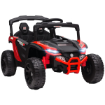 Laste elektriline UTV auto, laste elektriline buggy 12V 2 mootorit, puldiga, LED, muusika, sarv, 3-8 aastat, punane 88 x 57.5 x 55.5 cm