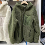 Talvine Kapuutsiga Lambavilla Samet Polar Fliisist Jakk Naiste Vabaaja Top V&auml;ljas Telkimine Matkamine Kalap&uuml;&uuml;k Termiline Polartec Jakk XS roheline