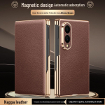 Samsung Z-Fold8 Nahast Magnetiline Klappkaas - &Auml;riline Pinnatud &Auml;&auml;rega Kaitse&uuml;mbris Samsung Galaxy Z Fold8