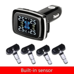 Auto TPMS rehvir&otilde;hu j&auml;lgimiss&uuml;steemi andurid sigaretis&uuml;&uuml;taja USB-pordiga TPMS-i juhtimiss&uuml;steem Auto turvaalarm Internal sensor gray