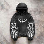 RogueWave Raske Pesuga Meeste Kapuutsiga Dressipluus Y2k Gooti Riided Retro T&auml;navamood Mustriga Naiste Pullover Vabaaja Mood Meestele Harajuku XXXL black