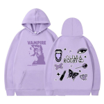 Olivia Rodrigo graafiline kapuutsiga pusa naistele, meestele, teismelistele, lai l&otilde;ige, puuvillasegu, talvine soe pusa Large gray