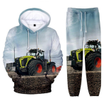 S&uuml;gismoe Traktor 3D Prinditud Kapuutsiga Dressipluuside Komplekt Meestele Dressipluusid Kapuutsiga P&uuml;ksid Vabaaja Kaheosalised Treening&uuml;likonna Komplekt Meeste R&otilde;ivad 120 gray