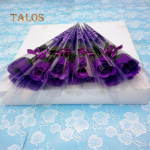 Loominguline 10 tk &uuml;he varrega kunstlik roosiseep, valmistatud lilledest, kaunistus kingituseks lilla