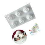 Silikoonvorm 6 &otilde;&otilde;nsusega Igloo silikoonist koogivorm vahuj&auml;&auml;tise ja &scaron;ifooni k&uuml;psetustarvikute jaoks valge