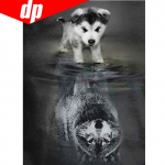 Koerahundi teemanttikandid maastik 5d teemantmaal Ristpistes isetehtud &uuml;mmargune teemant 20X30