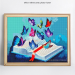 5D Teemantmaali Loomade T&auml;is&uuml;mmargune liblikas Rhinestone Pilt Tikandid Teemant 20X30