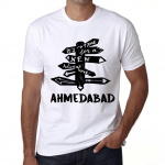 Meeste Vintage T-s&auml;rk Graafiline T-s&auml;rk Aeg uuteks seiklusteks Ahmedabad Valge XS valge