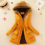 Naiste talvejope, soe kunstkarusnahast kapuutsiga kausaalne pikkade varrukatega mantel Suures suuruses puuvillane S