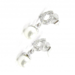 Les Tr&eacute;sors De Lily [I5396] - H&otilde;bedased k&otilde;rvar&otilde;ngad 'Catherine' H&otilde;bevalge (roodiumiga kaetud) - 5x17 mm valge