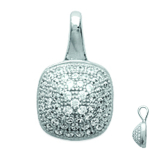 Les Tr&eacute;sors De Lily [L6710] - Pendentif Argent 'Sissi' blanc argent&eacute; (rhodi&eacute;) - 9x9 mm valge