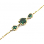 Les Tr&eacute;sors De Lily [N5402] - Bracelet Plaqu&eacute; Or 'Sissi' vert dor&eacute; kuld