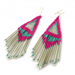 Les Tr&eacute;sors De Lily [N7203] - Boucles Cr&eacute;ateur 'Alta&iuml;' rose turquoise Heleroosa