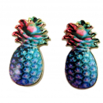 Les Tr&eacute;sors De Lily [P7008] - Boucles Cr&eacute;ateur 'Ananas' bleu - 15x8 mm sinine