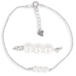 Les Tr&eacute;sors De Lily [Q4012] - Bracelet argent 'Perla' blanc argent&eacute; (rhodi&eacute;) - 5 mm valge