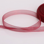 50 jardi/rull isetegemise organza paelaga kinkepakendamine 12 mm peopulmade kaunistamiseks burgundiapunane