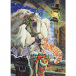 5d Teemanttikandid J&otilde;uluhobune Suudlus Kass Ise Teemantmaal Ristpiste 20X30CM