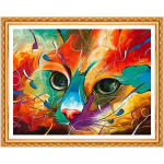 V&auml;rvilised kassid Teemanttikandid Ristpistes Kasside Teemantkaunistused &Uuml;mmargused T&auml;ispuurmaalid Vaik 20X30CM