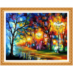 Full Drill Teemantmaali maastik Ristpistes tikkimine Teemant T&auml;istikandid Maastik 20X30CM