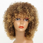 LISI HAIR Afro Women Mood l&uuml;hike krussis lokkis parukas s&uuml;nteetilisest kiust parukas Must hall blond pruuni v&auml;rvi parukas naistele kuld