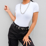 Casual Basic Black White Bodysuit naiste suvine l&uuml;hikeste varrukatega naiste body, puuvillane bodycon, naiste kombinesoon M