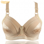 Naiste juhtmevaba lilleprinteriga Push Up puuvillane rinnahoidja 40/90BC aprikoosi