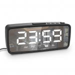 5,1-tolline digitaalne &auml;ratuskellraadio, peegel-&auml;ratuskell, 3-astmeline h&auml;mardi, FM-raadio koos unetaimeriga, Radio Alarm Clock must