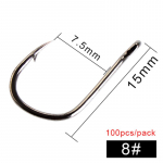 FTK Round Gold-nikkel Big Ring Merekonks 6#-10# 100 Tk/karp Konks Jaapani konks Kasutatakse karpkalap&uuml;&uuml;gil Peibutuskonks 8