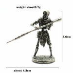 Valge vask surnud luukere Leegion S&otilde;durid Figuurid Miniatuurid T&ouml;&ouml;laua kaunistused Vintage metallist kujude kaunistused M&auml;nguasjad Stab Spearmen