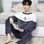 Talvised pikkade varrukatega paksud soojad flanellist pidžaamakomplektid meestele Coral Velvet magamisriided &uuml;likond pidžaamad salong Kodukandmine koduriided XXL