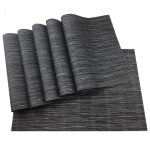 JANKNG 6 tk mustad pestavad lauamatid vin&uuml;&uuml;l PVC joogipaigutus libisemiskindel isolatsioon lauamatt s&ouml;&ouml;gitoa sisekujundus lauamatid must