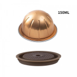 [i Cafilas][NVCG3]+[HLB21] Korduvkasutatav kohvikapsel, toidukvaliteediga PP korduvt&auml;idetav kaunade filter koos kaanega Nespresso Vertuoline Next, Delonghi jaoks 1 Cup (150 ml) + 1 Lid pruun