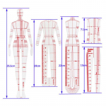 1 komplekt naiste moejoonistusjoonlaud Figuurijoonistusmall moekujundusele Moevisandi mall Naine 4pcs a set