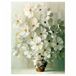 T&auml;ielik 5D DIY teemantmaaling tavaline valge lilleline teemanttikandid mosaiigikomplektid ristpistes kodukaunistus K&auml;sitsi valmistatud kingitused Round 20x30cm