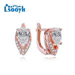 LSOOYH Clip K&otilde;rvar&otilde;ngad Kullav&auml;rvi Moodne K&otilde;rvar&otilde;ngas Naistele &Uuml;mmargused Cubic Zirconia Stud K&otilde;rvar&otilde;ngad Ehted A